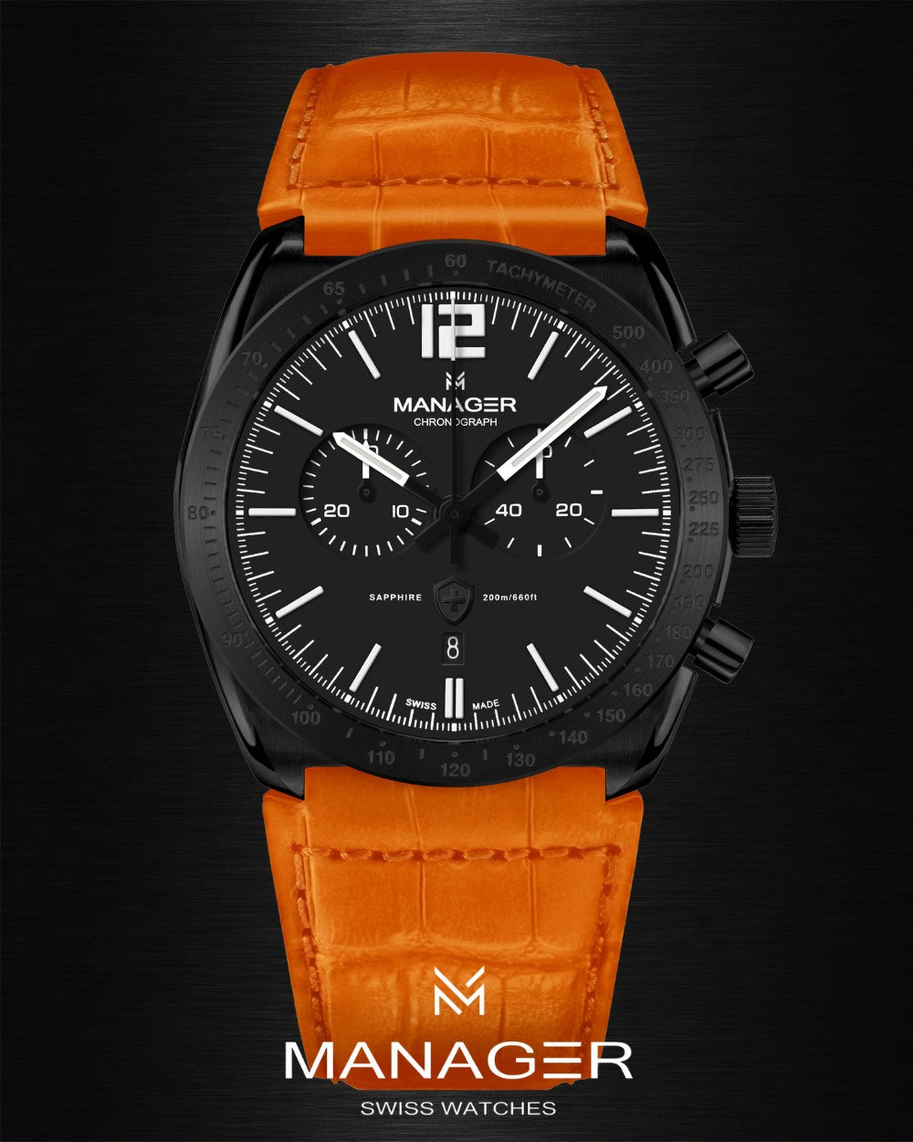 Manager Bold 43 mm - Black & Orange