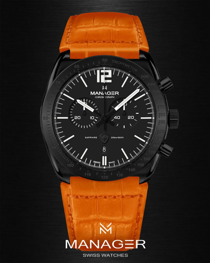Manager Bold 43 mm - Black & Orange