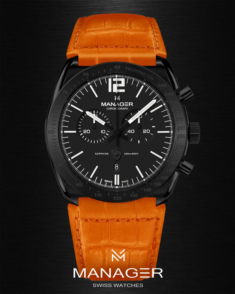 Manager Bold 43 mm - Black & Orange
