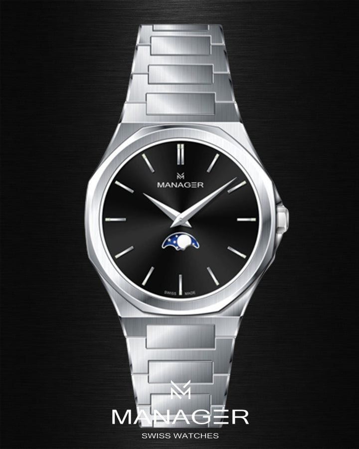 Manager Urban - Moon 42 42 mm - Steel & Black