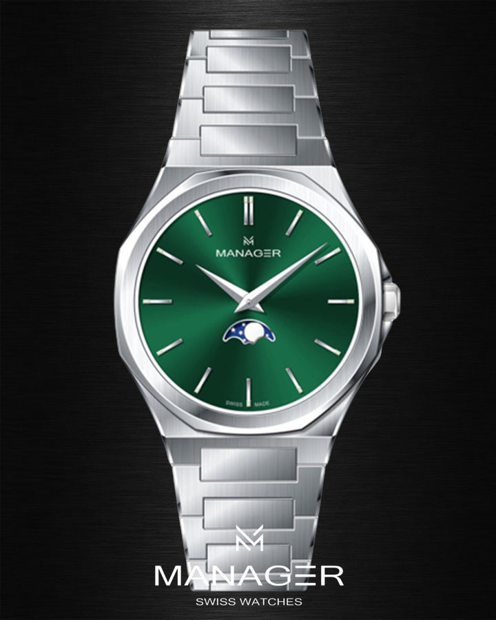 Manager Urban - Moon 42 42 mm - Steel & Green