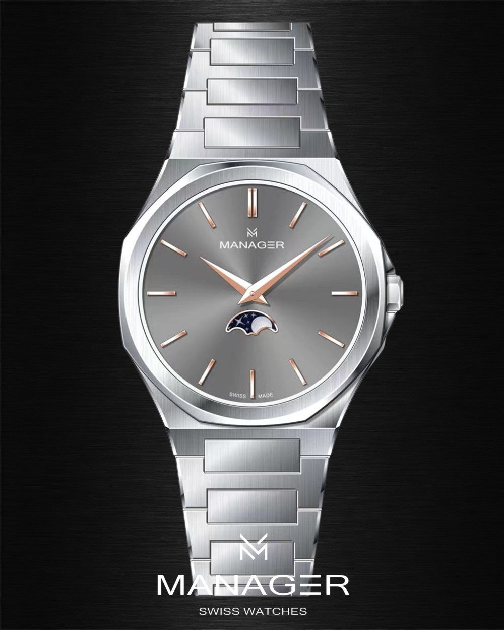 Manager Urban - Moon 42 42 mm - Steel & Grey
