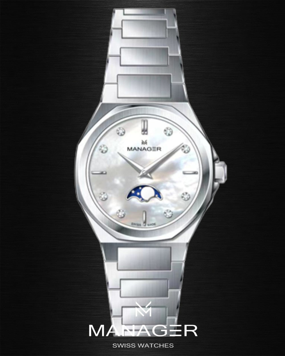 Manager Urban - Moon 31 31 mm - Steel & White