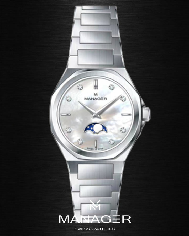 Manager Urban - Moon 31 31 mm - Steel & White