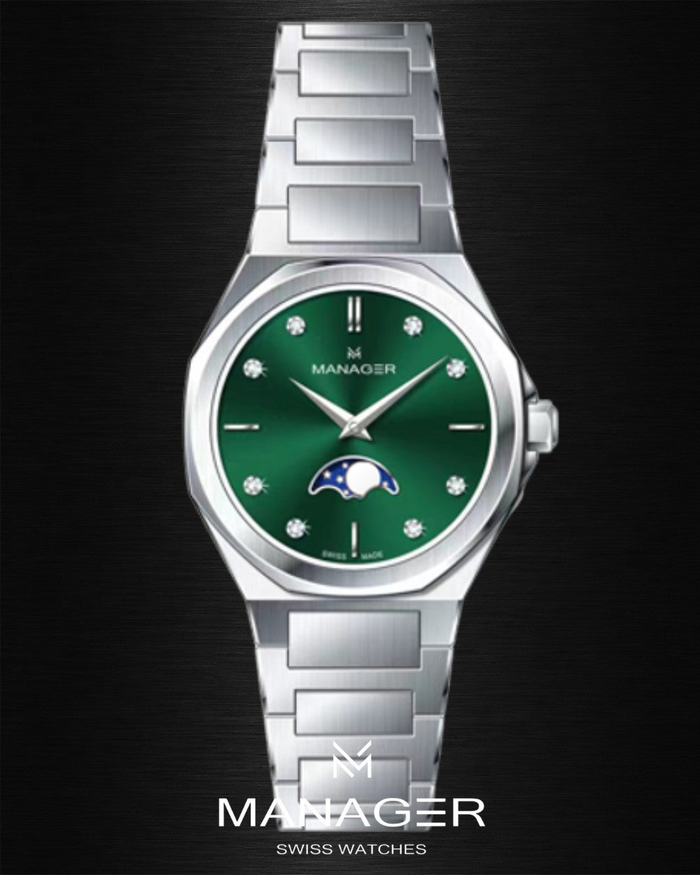 Manager Urban - Moon 31 31 mm - Steel & Dark Green