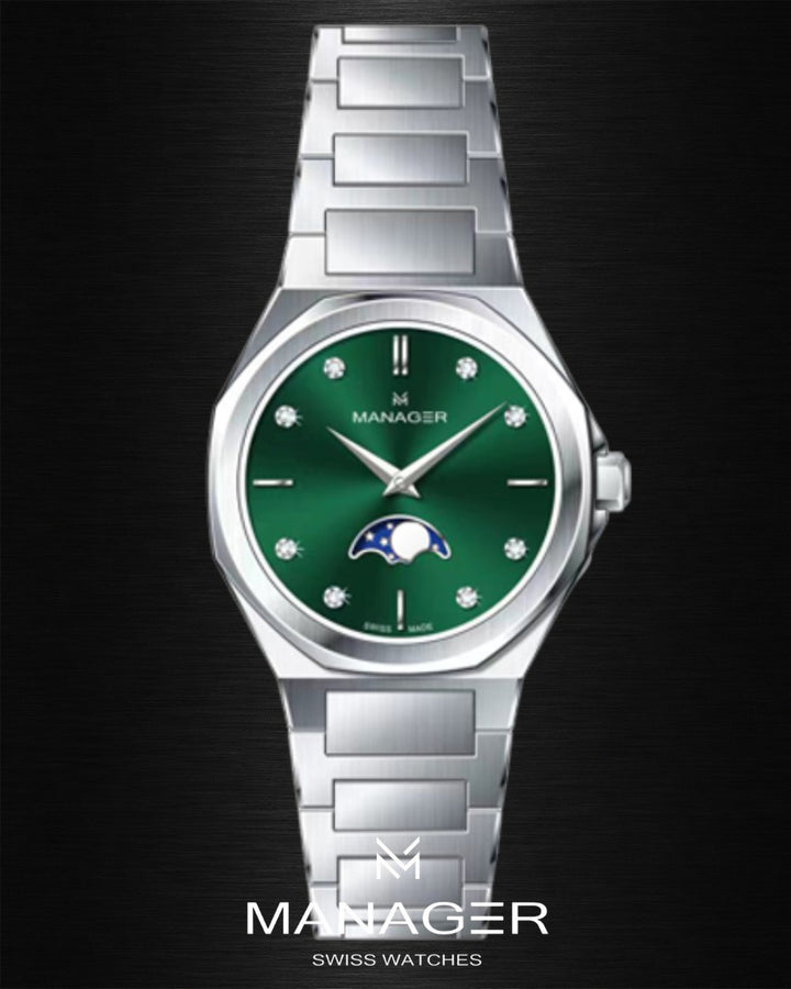 Manager Urban - Moon 31 31 mm - Steel & Dark Green