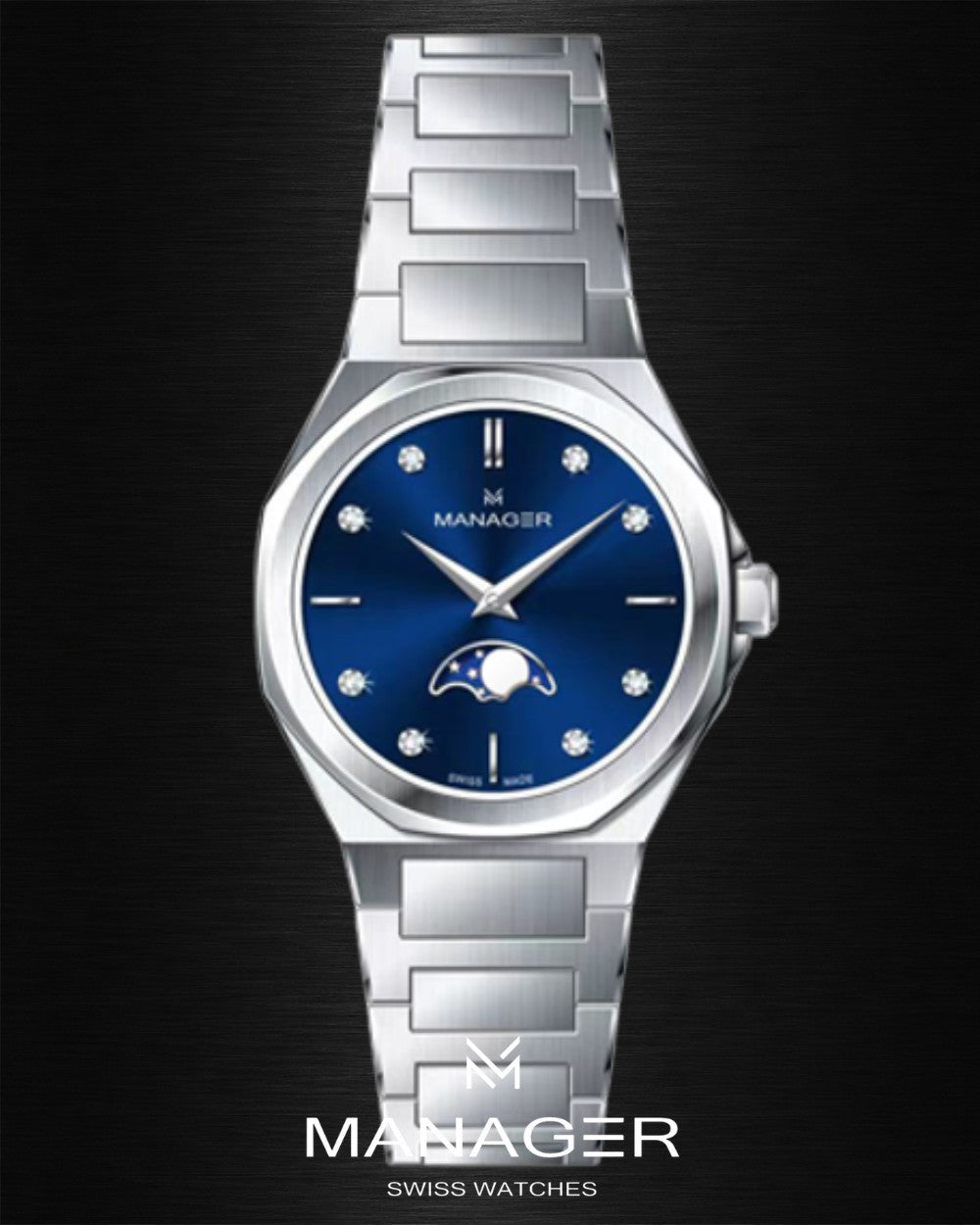Manager Urban - Moon 31 31 mm - Steel & Dark Blue