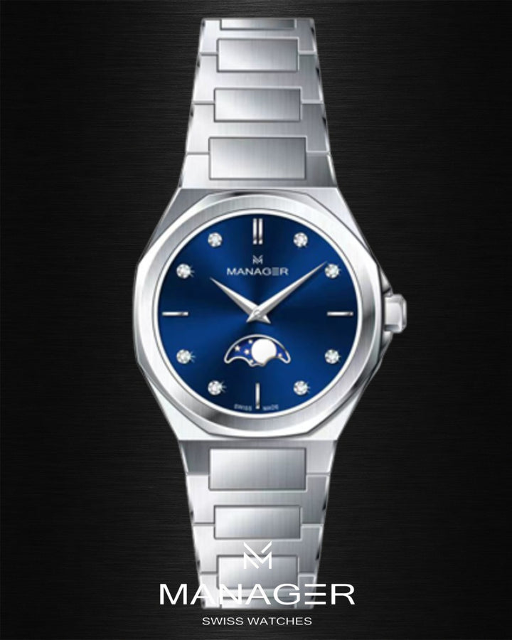 Manager Urban - Moon 31 31 mm - Steel & Dark Blue