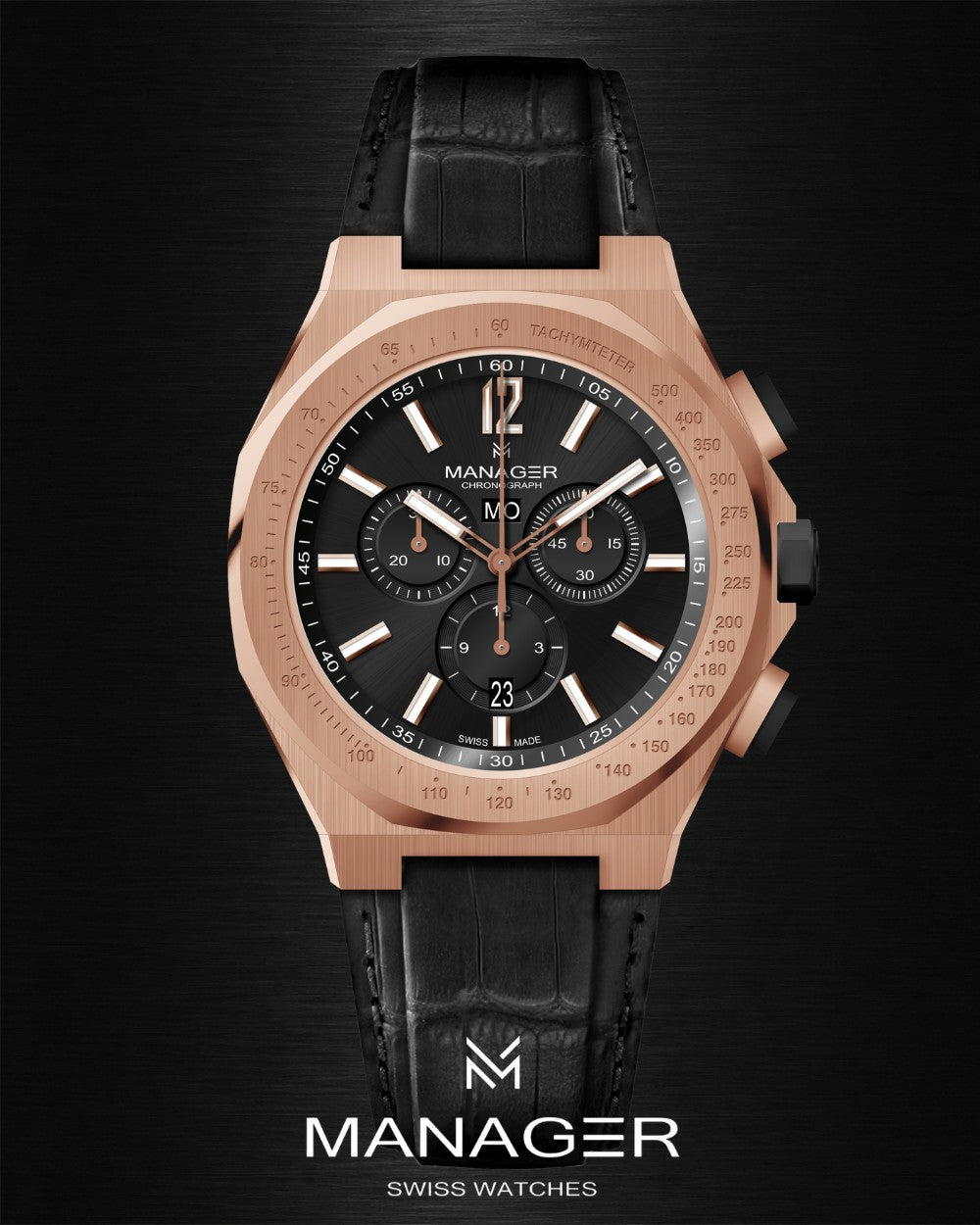 Manager Urban-Ch02 44 mm - Black & Rose Gold