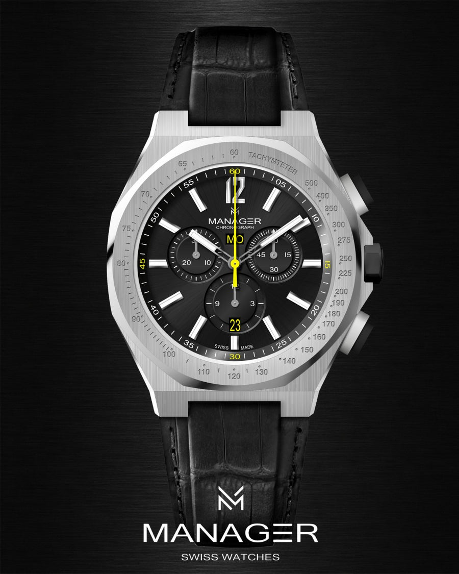 Manager Urban-Ch02 44 mm - Black & Steel