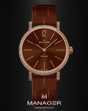 Manager Sparkle 30 mm - Rose Gold & Bronze - Stainless Steel & Leather