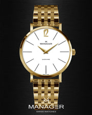 Manager Classic 30 mm - Gold & White - Stainless Steel 316L