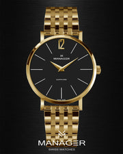 Manager Classic 30 mm - Gold & Black - Stainless Steel 316L
