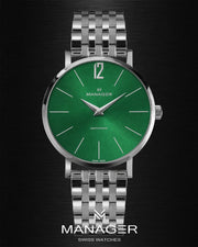 Manager Classic 30 mm - Steel & Green - Stainless Steel 316L