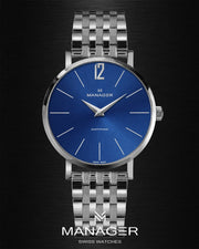 Manager Classic 30 mm - Steel & Blue - Stainless Steel 316L