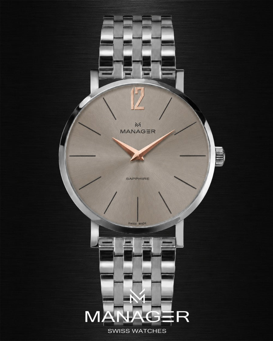 Manager Classic 40 mm - Steel & Grey - Stainless Steel 316L