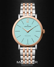 Manager Classic Special Edition 40 mm - Steel, Rose Gold & Ice Blue - Stainless Steel 316L