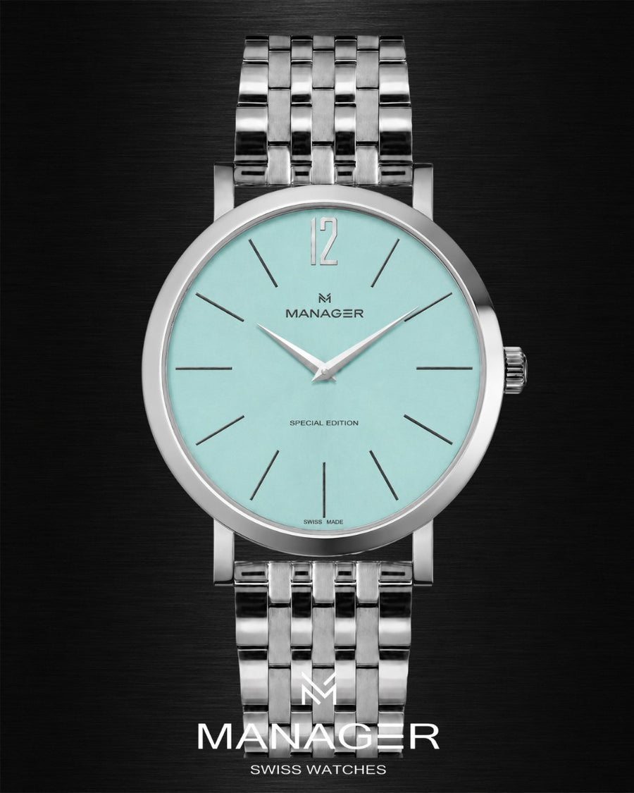 Manager Classic Special Edition 40 mm - Steel & Ice Blue - Stainless Steel 316L