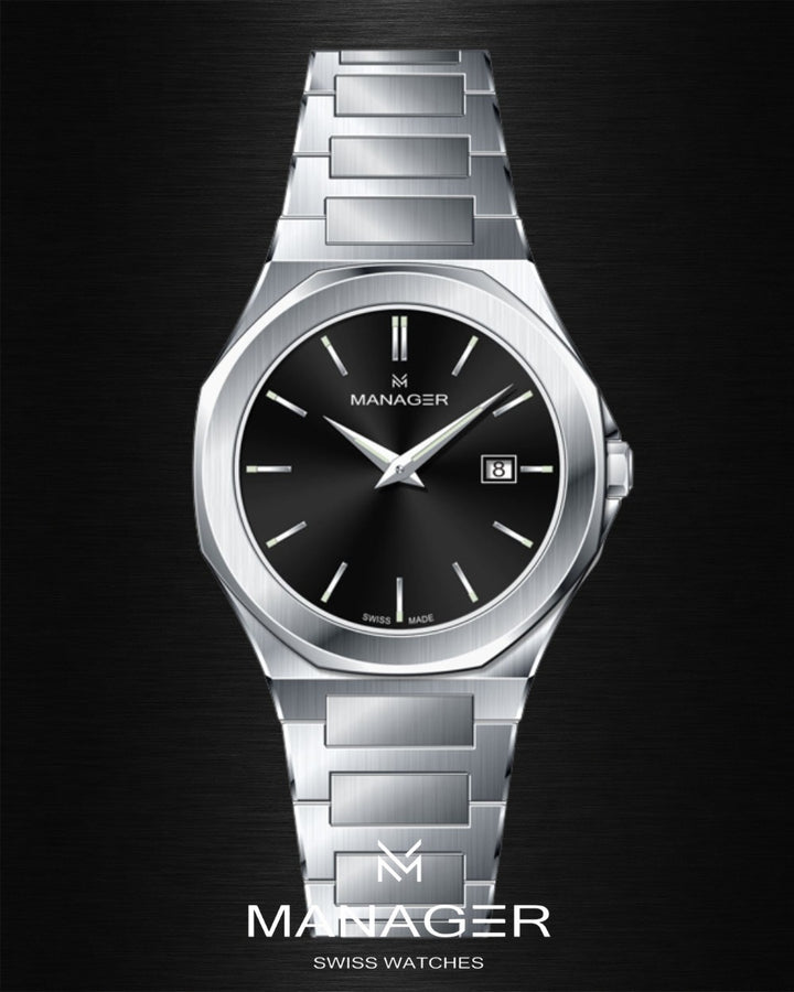 Manager Urban - Date 42 42 mm - Steel & Black