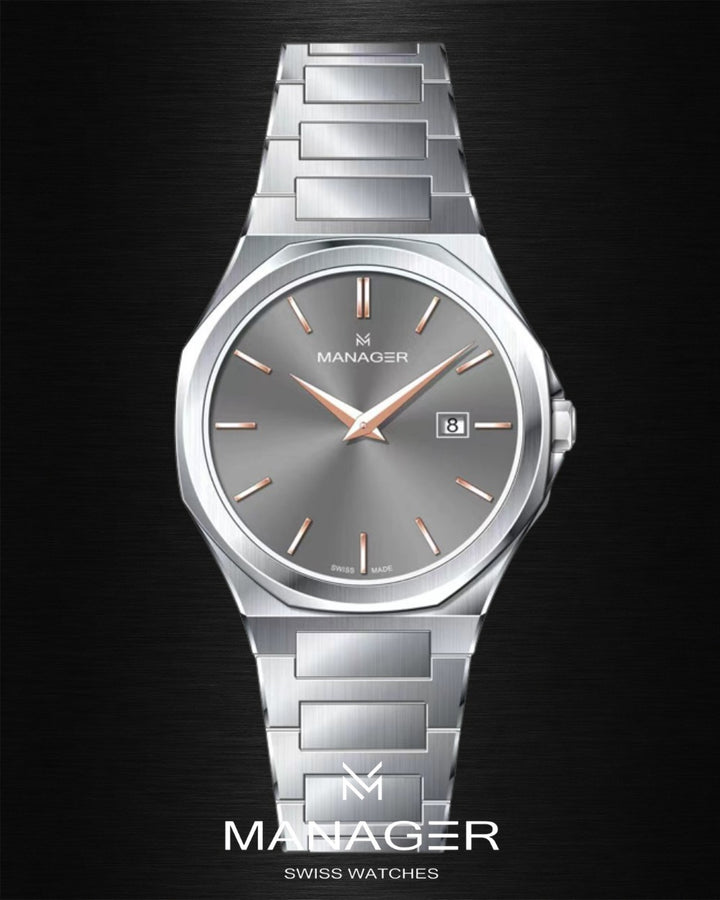 Manager Urban - Date 42 42 mm - Steel & Grey