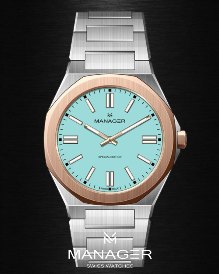 Manager Urban - Special Edition 40 mm - Steel, Rose Gold & Ice Blue