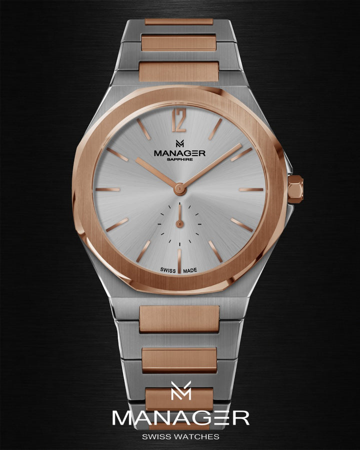 Manager Urban - 40 40 mm - Steel, Rose Gold & Light Grey - Stainless Steel 316L