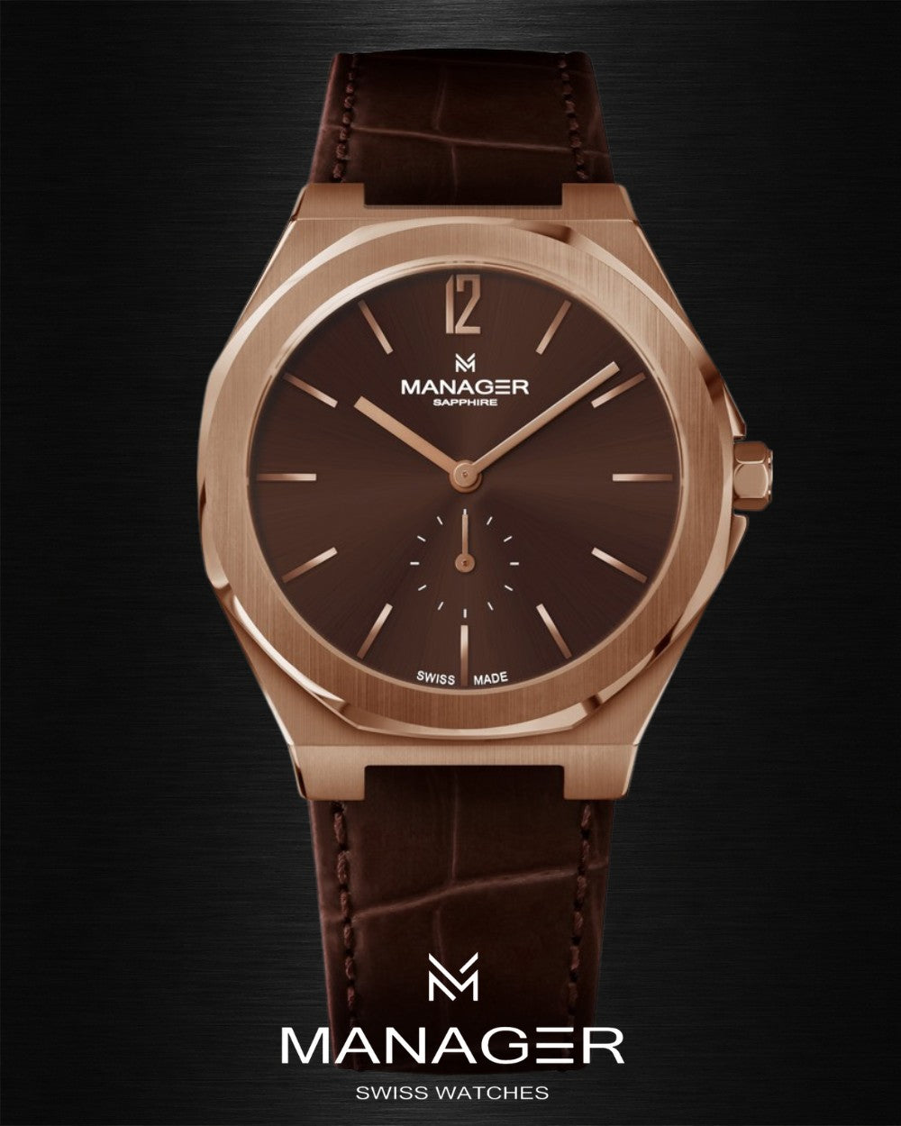 Manager Urban - 40 40 mm - Rose Gold & Bronze - Stainless Steel & Leather