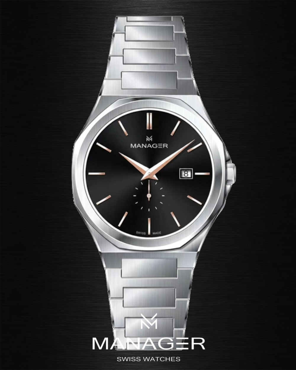 Manager Urban - Time 42 42 mm - Steel & Black