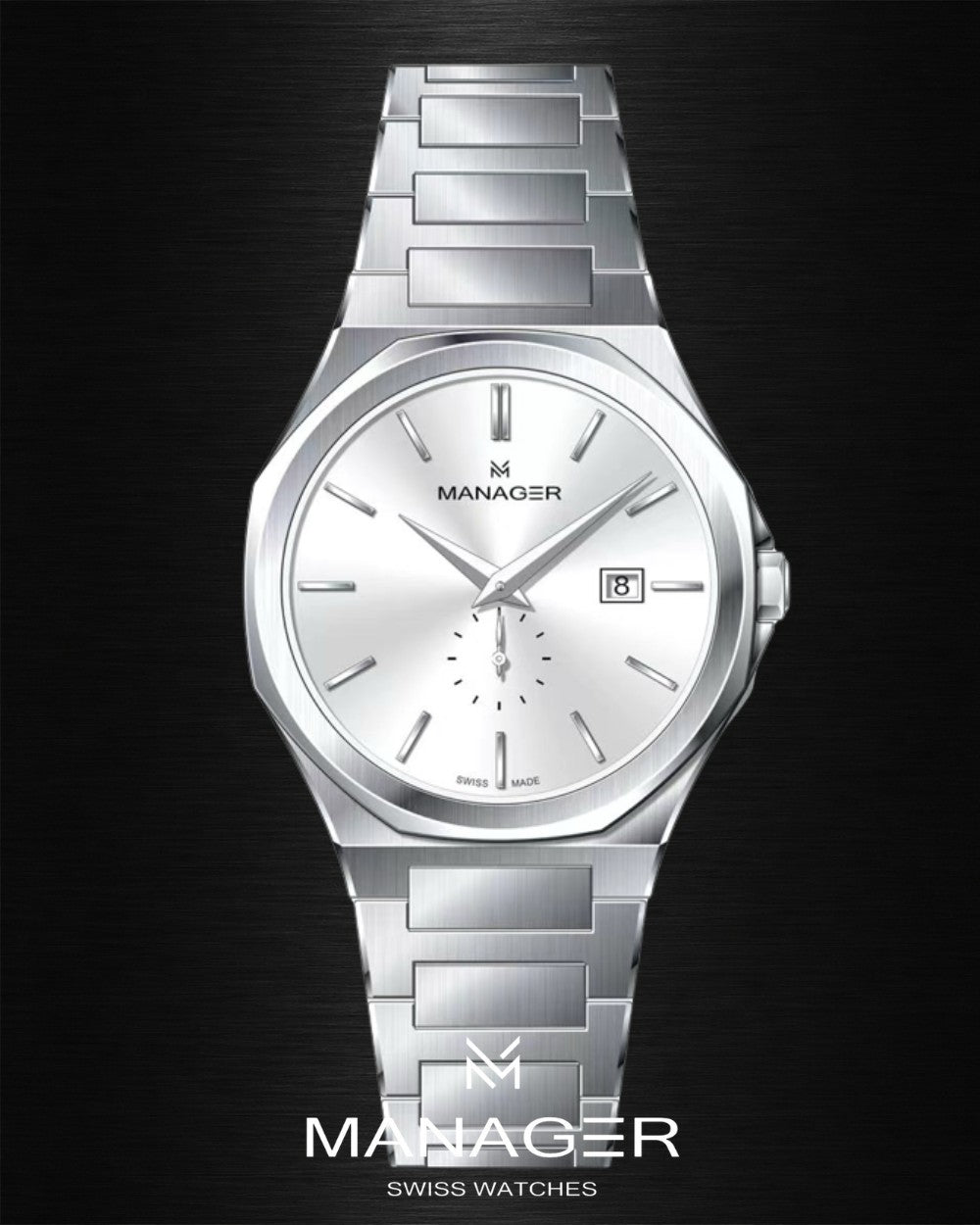 Manager Urban - Time 42 42 mm - Steel & White