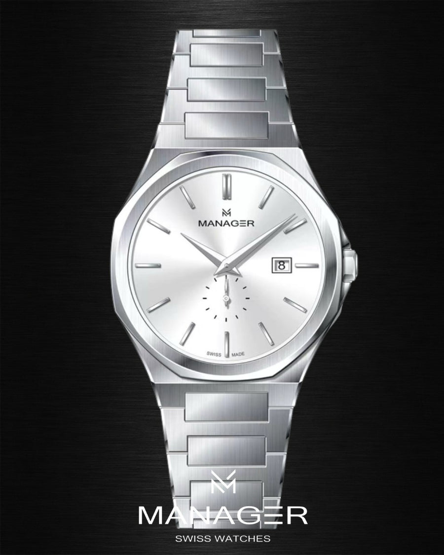 Manager Urban - Time 42 42 mm - Steel & White