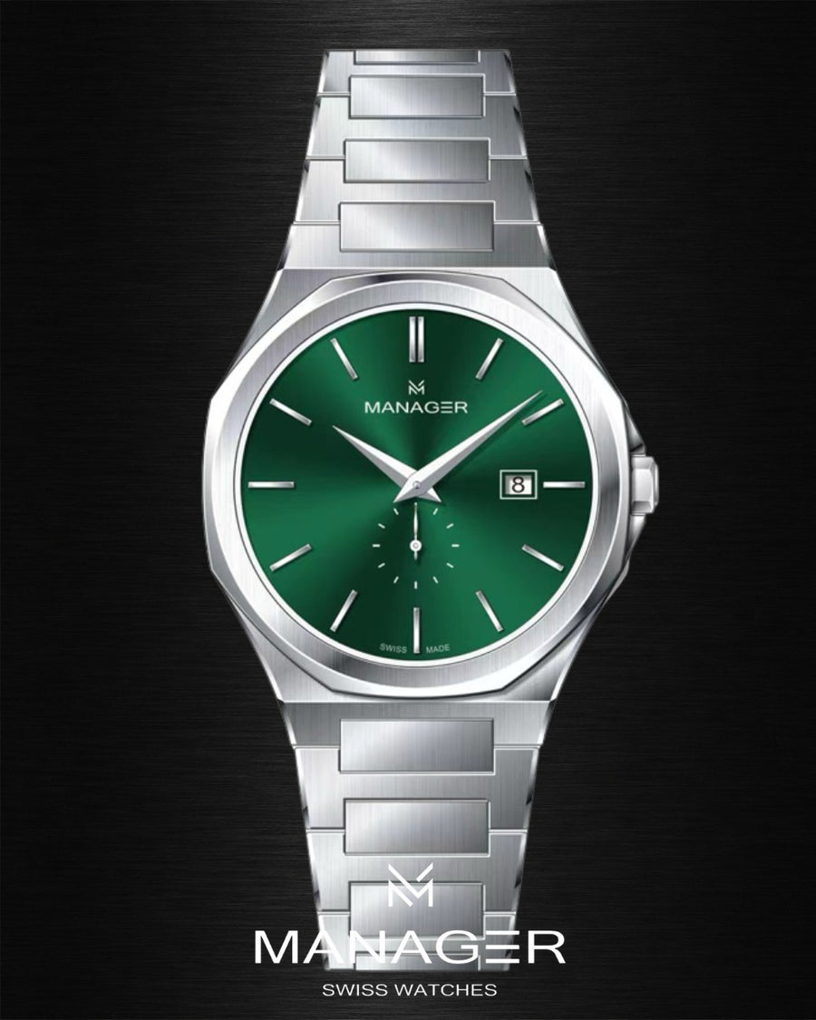 Manager Urban - Time 42 42 mm - Steel & Dark Green