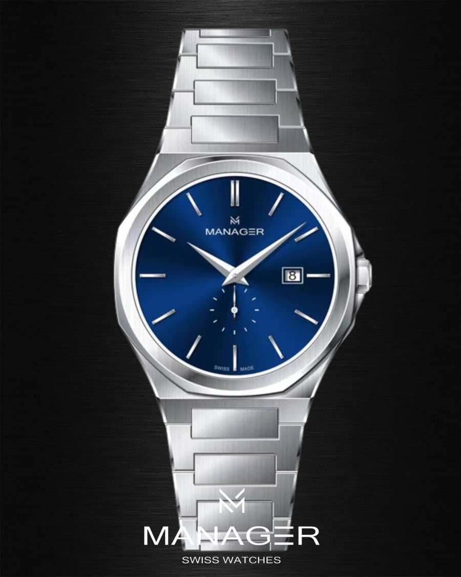 Manager Urban - Time 42 42 mm - Steel & Dark Blue