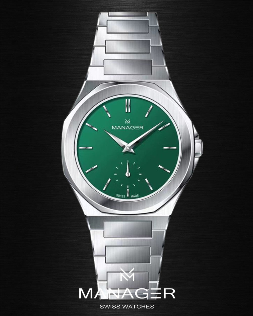 Manager Urban - Time 31 31 mm - Steel & Green