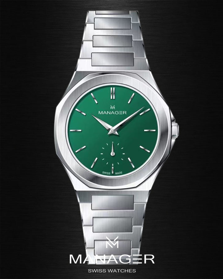 Manager Urban - Time 31 31 mm - Steel & Green