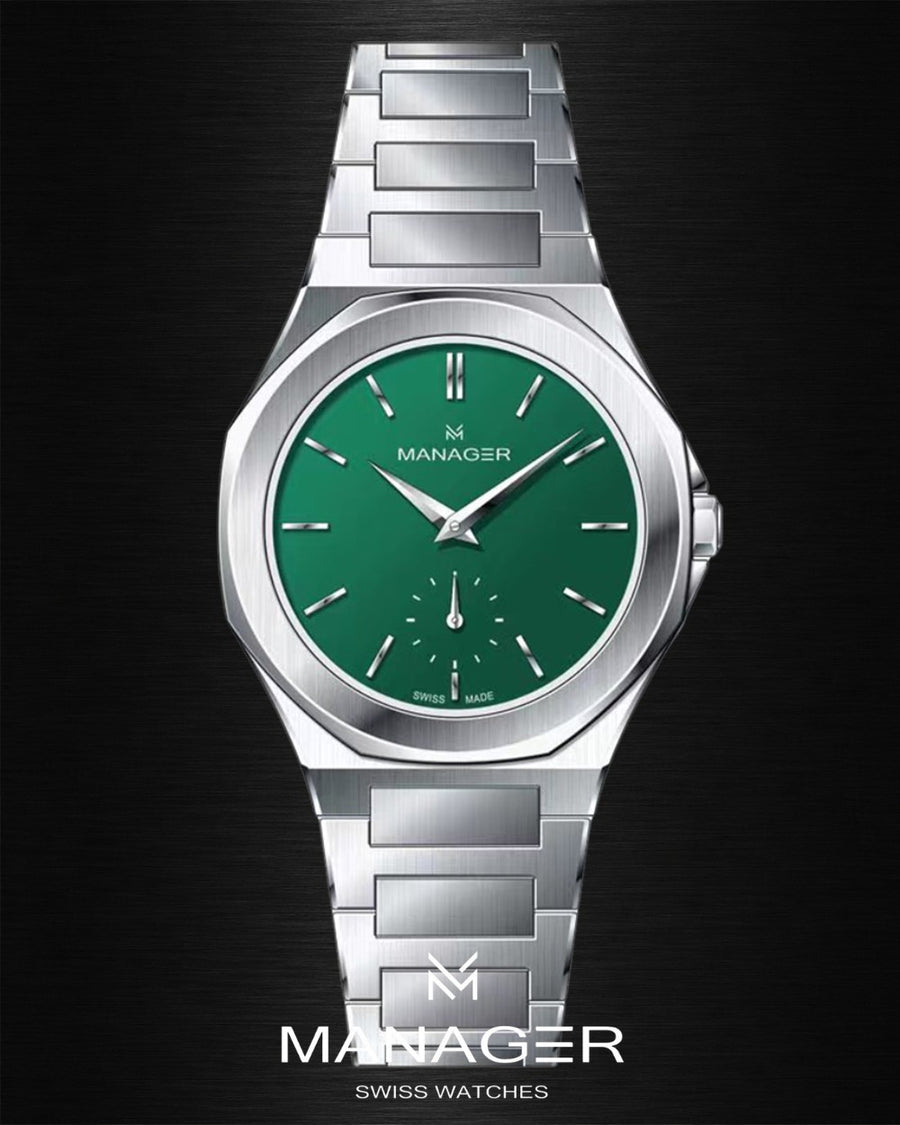 Manager Urban - Time 31 31 mm - Steel & Green