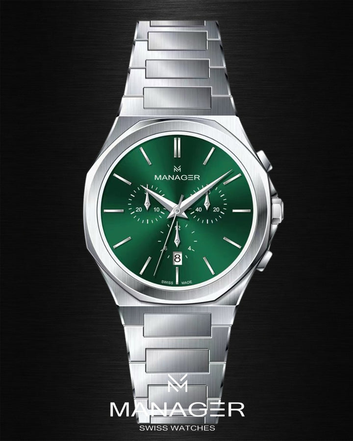 Manager Urban - Chrono 42 42 mm - Steel & Green