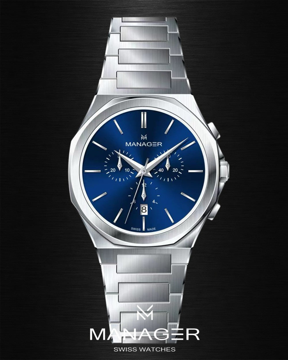 Manager Urban - Chrono 42 42 mm - Steel & Blue