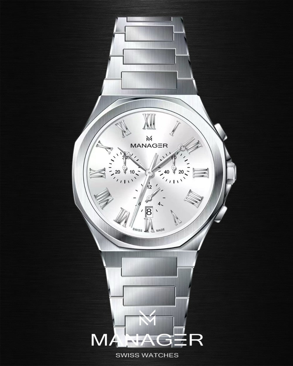 Manager Urban - Chrono 42 42 mm - Steel & White -
Roman Numerals