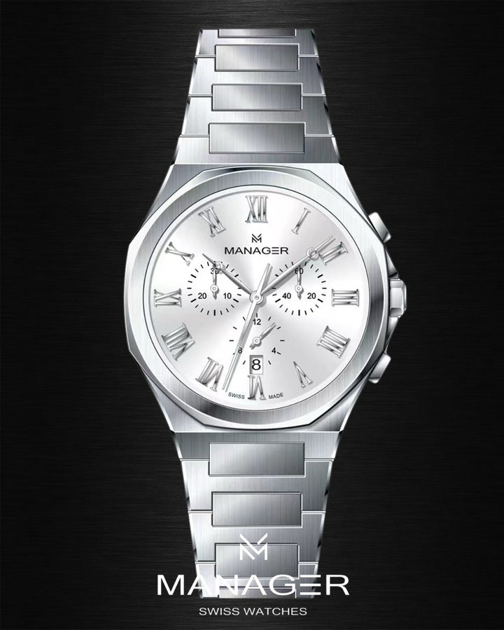 Manager Urban - Chrono 42 42 mm - Steel & White -
Roman Numerals