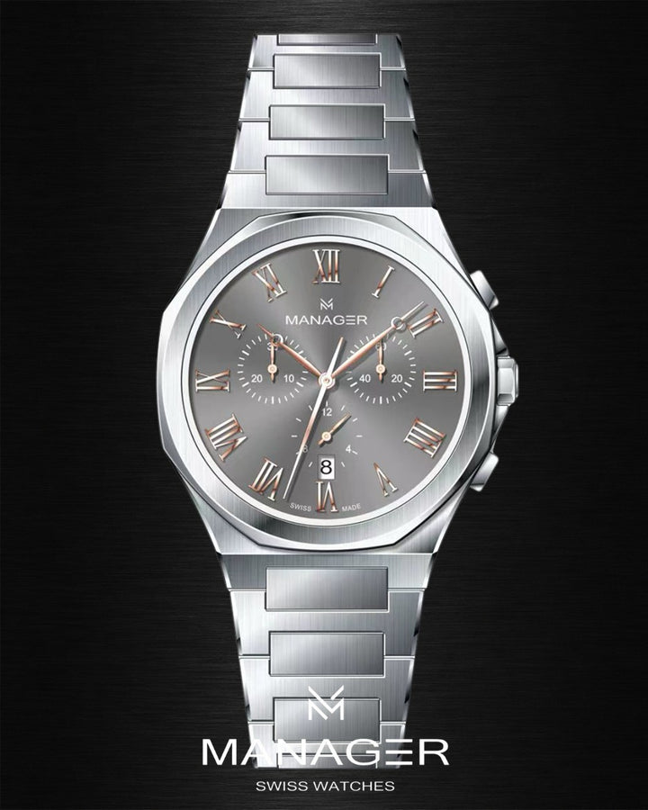 Manager Urban - Chrono 42 42 mm - Steel & Grey -
Roman Numerals