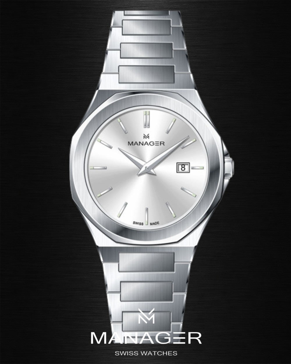 Manager Urban - Date 31 31 mm - Steel & White