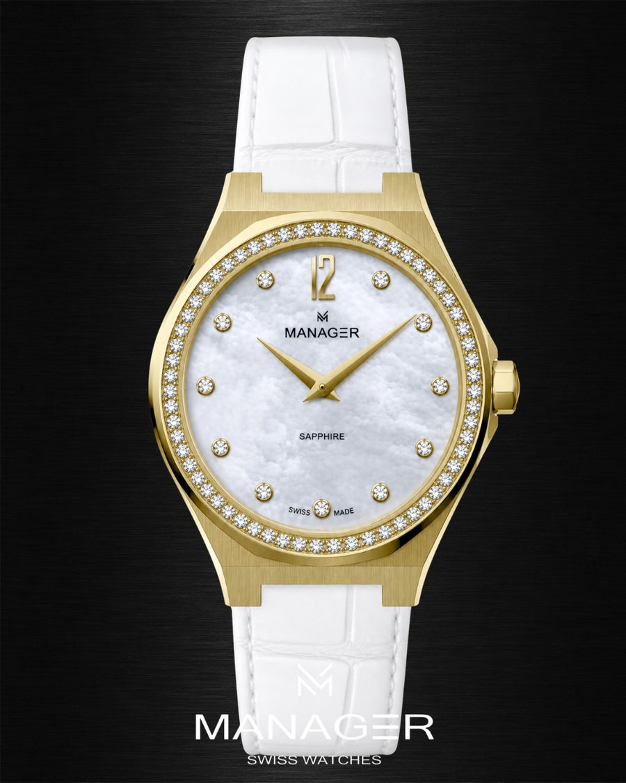 Manager Urban - Stones 31 31 mm - White, Gold & White
