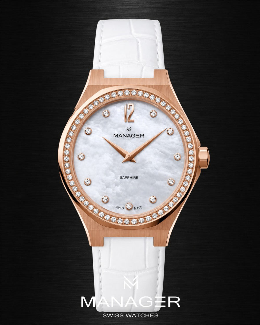 Manager Urban - Stones 31 31 mm - White, Rose Gold & White