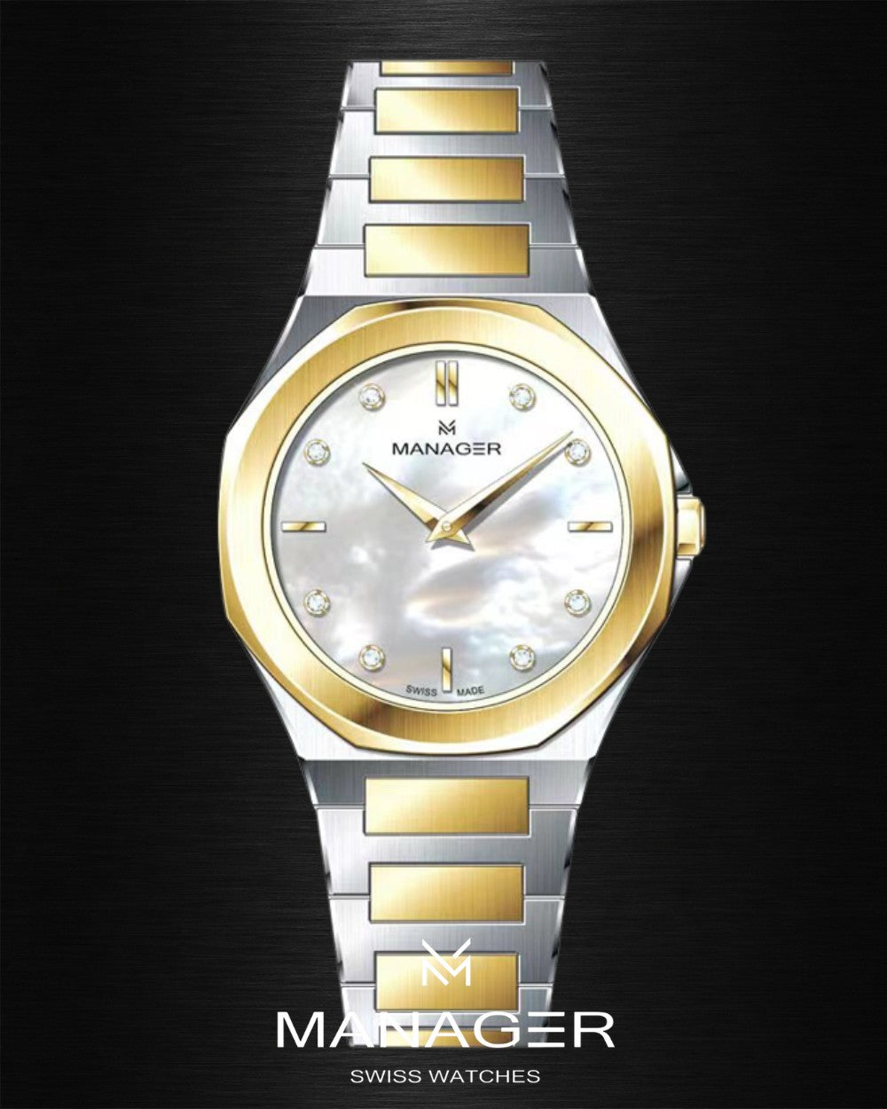 Manager Urban - 31 31 mm - Steel, Gold & White