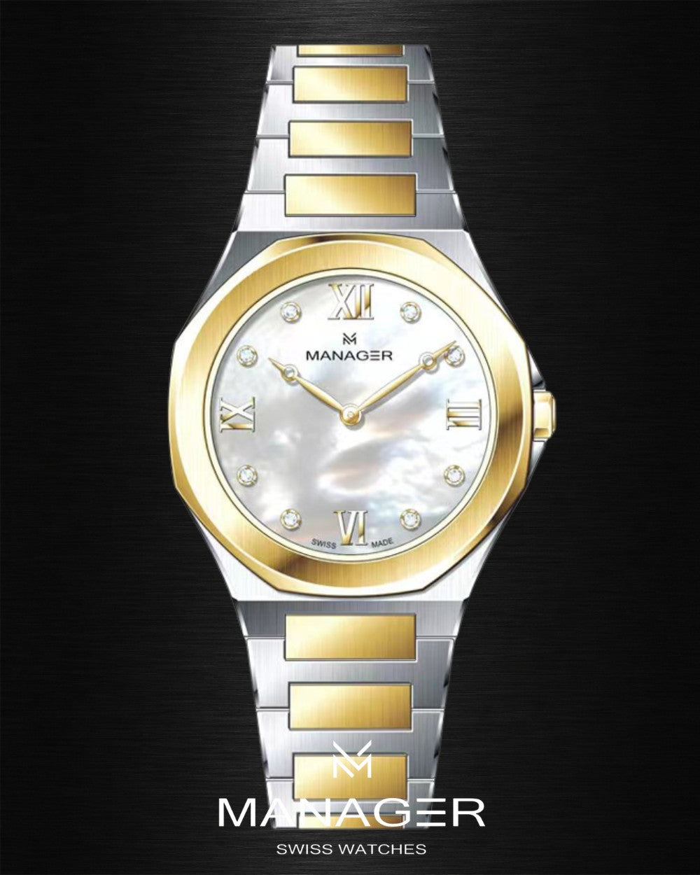 Manager Urban - 31 31 mm - Steel, Gold & White -
Roman Numerals